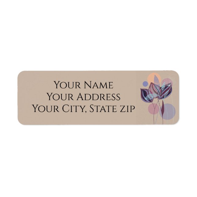 Botanical Floral Return Address Label (Front)