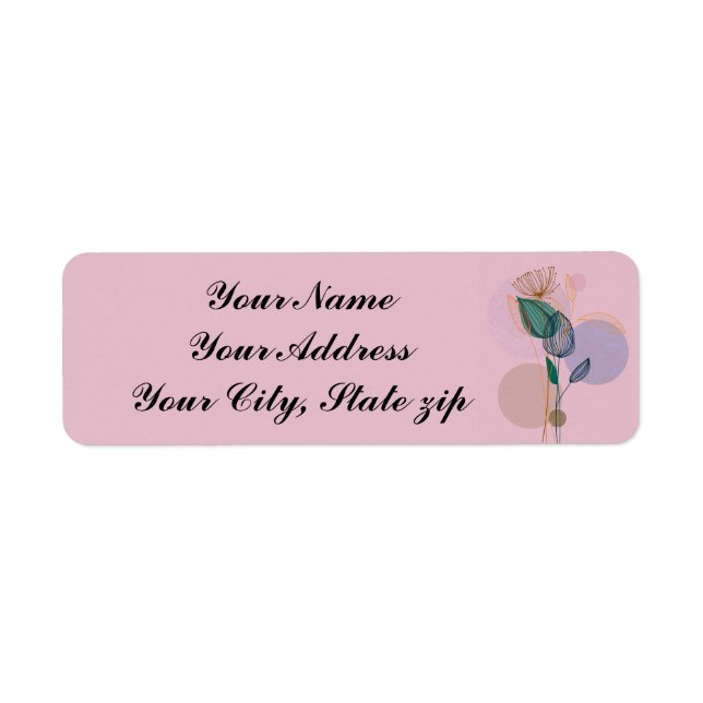 Botanical Floral Return Address Label (Front)