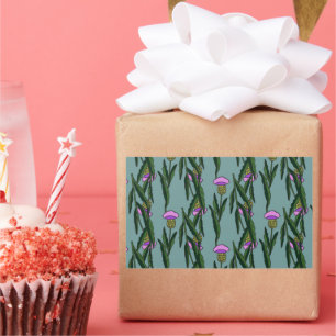 Botanical Floral Seamless Pattern Vector Rectangular Sticker