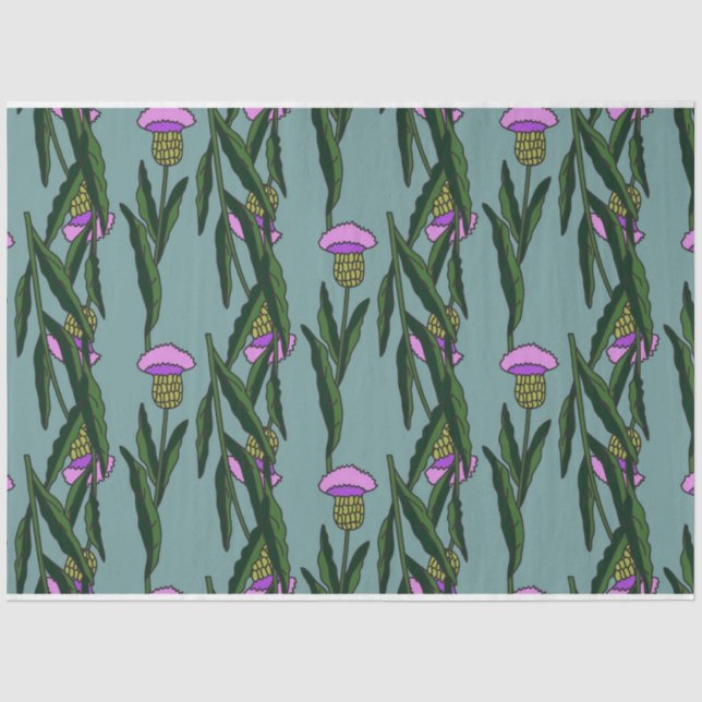 Botanical Floral Seamless Pattern Vector Tissue Paper (Front)