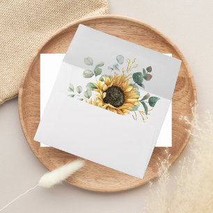 Botanical Floral Sunflower Wedding Envelope