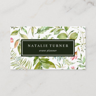 Botanical Floral Watercolor Business Card