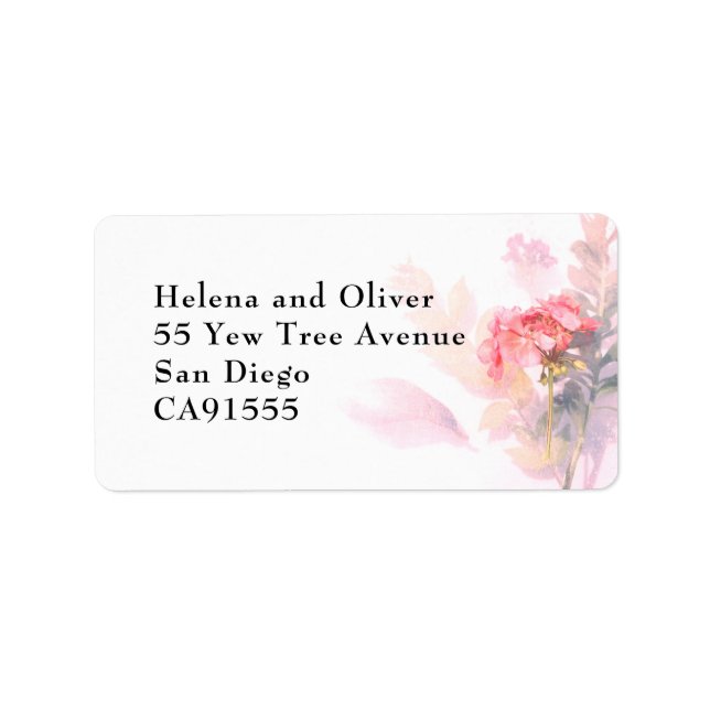 Botanical Floral Wedding | Address Label (Front)
