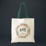 Botanical Floral Wedding Monogram Tote bags<br><div class="desc">Botanical Floral Wedding Monogram Tote bags,  where all the text can be edited and replaced with your personal thank you message.</div>