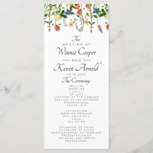 Botanical Floral Wedding Program