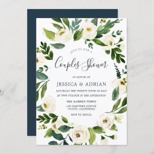 Botanical Floral Wreath Couples Shower Invite
