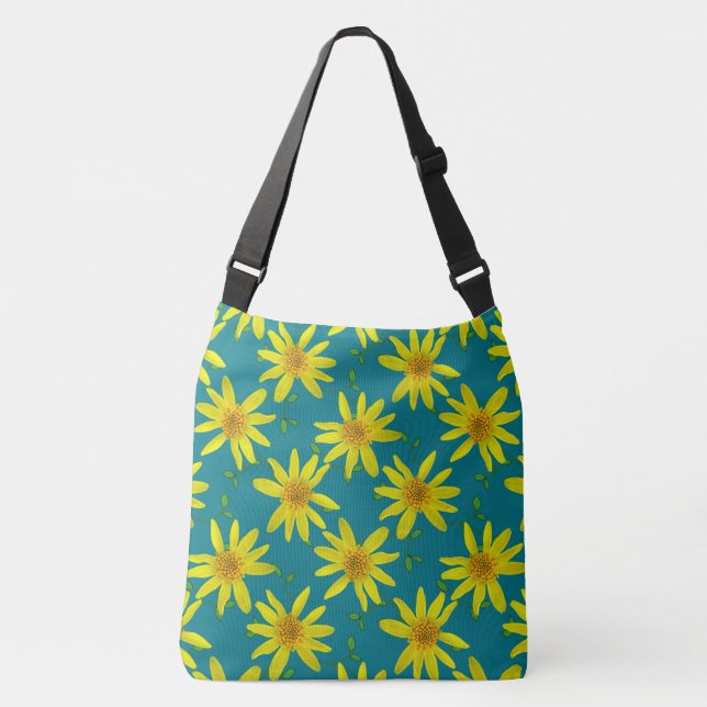 Botanical Floral Yellow on any Colour Crossbody Bag (Front)