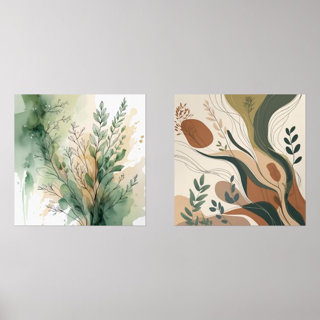 Botanical Flow – Abstract Nature in Earthy Tones (Front)