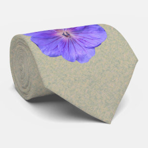 Botanical Flower Bright Blue Geranium Photo Tie