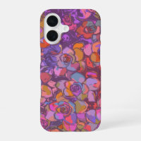 Botanical Flower Illustration Pattern in Purple
