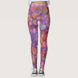 Botanical Flower Illustration Pattern in Purple Leggings<br><div class="desc">Step out in style with these Bold Colourful Floral Pop Art Pattern Leggings.</div>