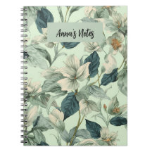Botanical Flower Pattern Writing Notebook