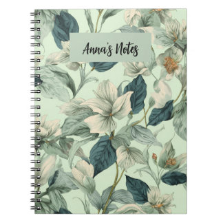 Botanical Flower Pattern Writing Notebook