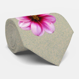 Botanical Flower Pink Dahlia Photo Tie