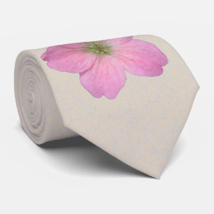Botanical Flower Pink Geranium Photo Tie