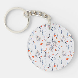 Botanical Flower Spring Floral Acrylic Key Ring