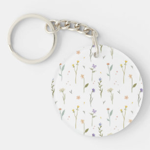  Botanical Flower Spring Floral Acrylic Key Ring