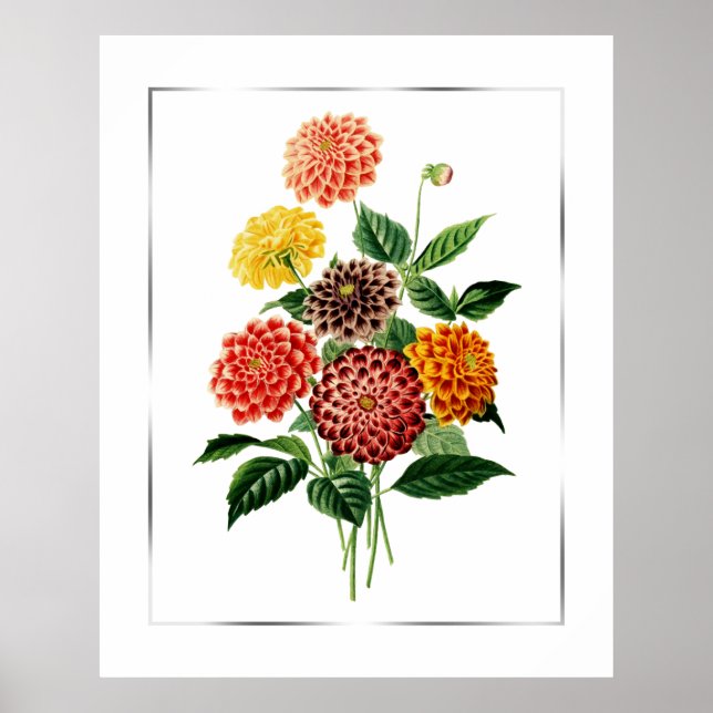 Botanical Flowers Bouquet Poster (Front)