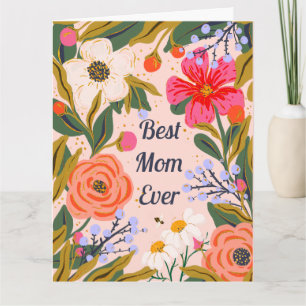 Botanical flowers mum’s greeting’s  card