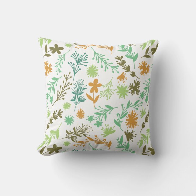 botanical flowers patterned pillow (Front)