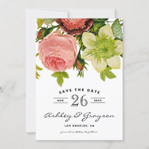 Botanical Flowers Save the Date Announcement III