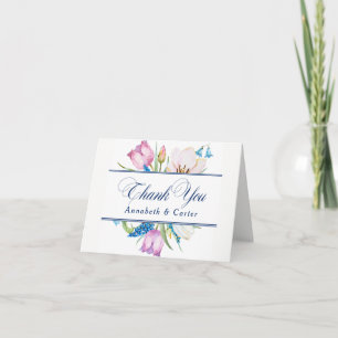Botanical Flowers "Thank You" Thank You Card