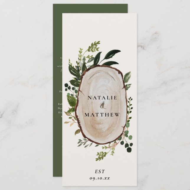 Botanical foliage farmhouse elegant rustic menu (Front/Back)