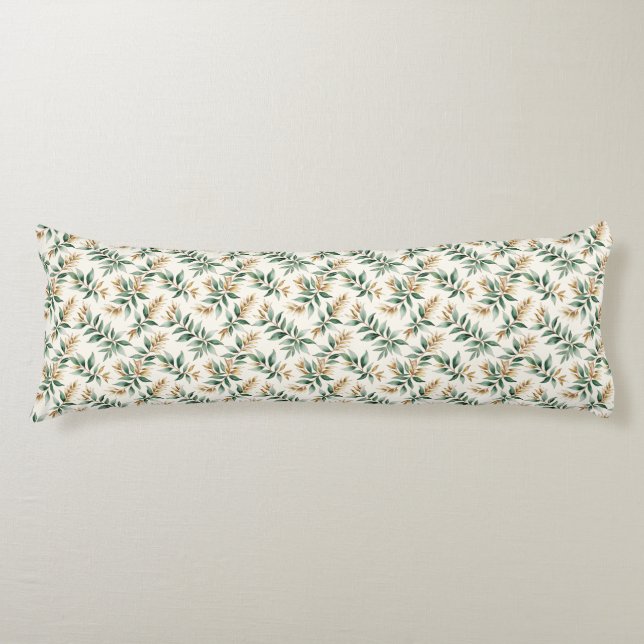 Botanical Foliage Leaves Pattern Body Cushion (Front)