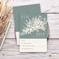 Botanical Foliage Sage Green Monogram Wedding