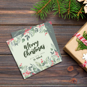 Botanical Foliage-themed Christmas Dinner Party Holiday Card
