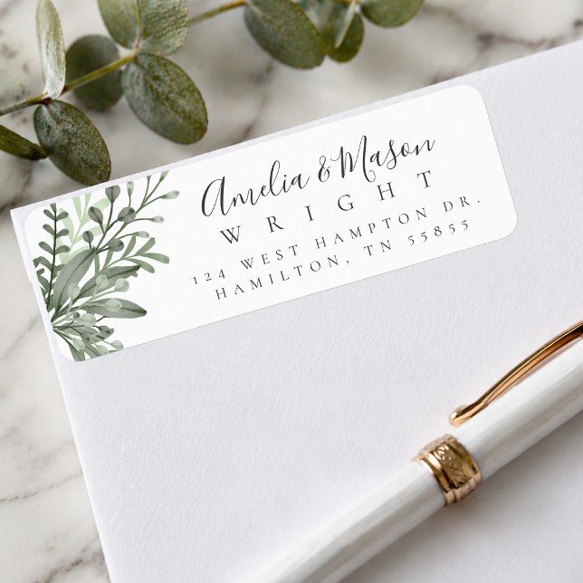 Botanical Foliage Wedding  Return Address Label (Botanical Foliage Wedding Return Address Label)