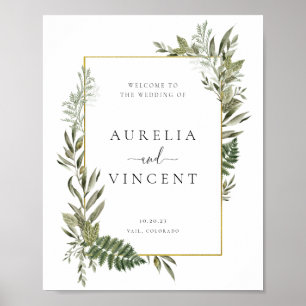 Botanical Foliage Wedding Welcome Poster