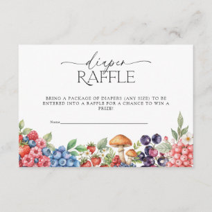 Botanical Forest Berries Baby Shower Diaper Raffle Enclosure Card