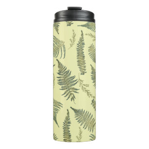 Botanical Forest Ferns 1.1 Yellow Cream BG Thermal Tumbler