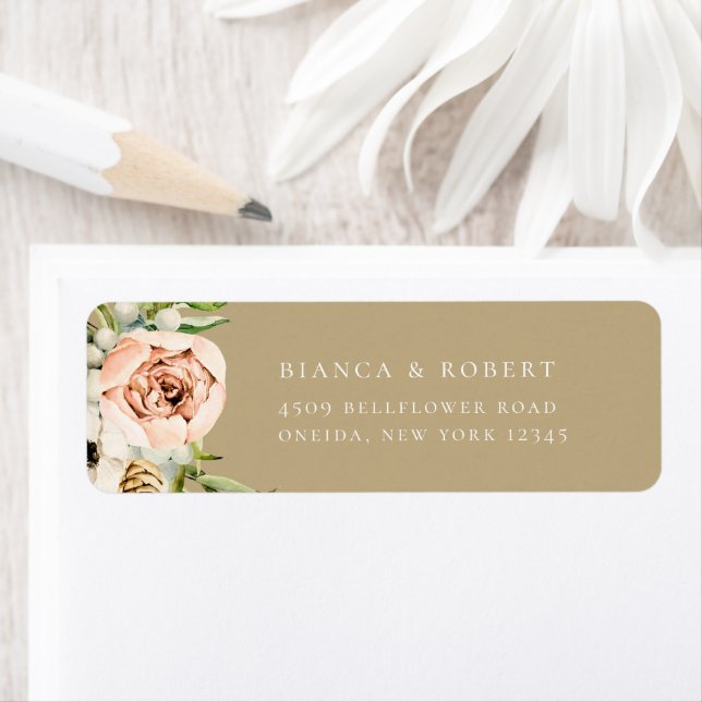 Botanical Forest Floral Return Address Label (Insitu)