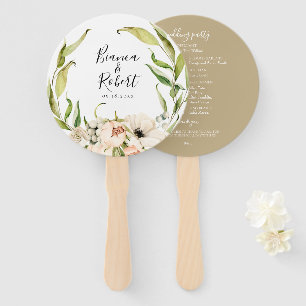 Botanical Forest Floral Wreath Wedding Hand Fan