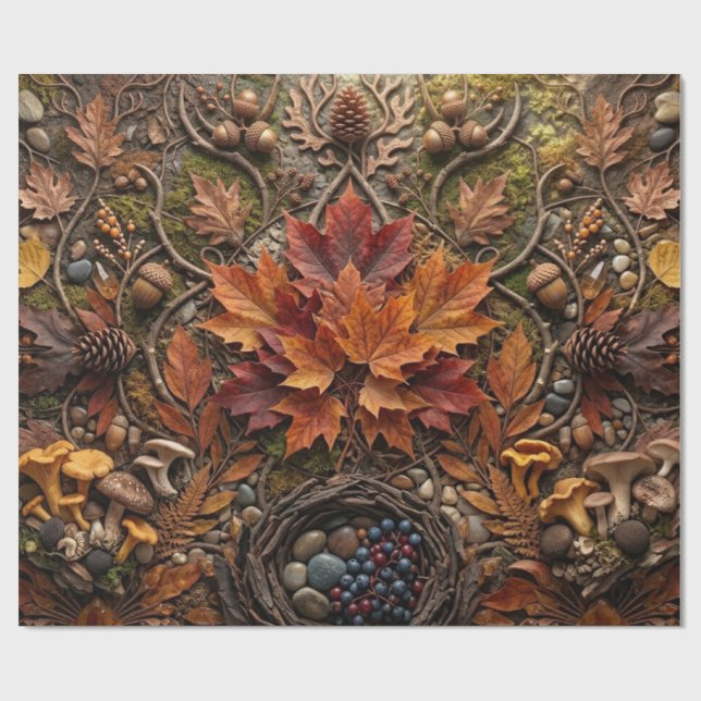 Botanical Forest Pattern 2021 Wrapping Paper (Flat)