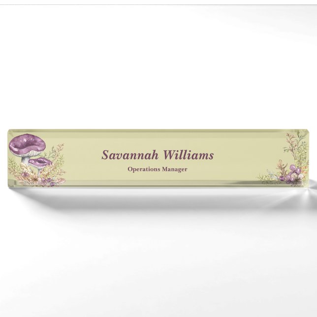 Botanical Forest Personalised Desk Nameplate (Front)