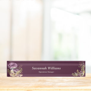 Botanical Forest Personalised Desk Nameplate