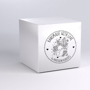 Botanical Fox, Custom Handmade With Love,   Rubber Stamp