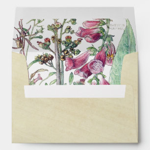 Botanical Foxglove Flowers Rice Paper Envelope