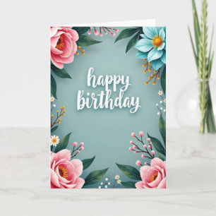 Botanical Frame Birthday Card