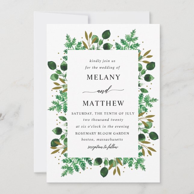 Botanical Frame Wedding Invitation_snow Invitation (Front)