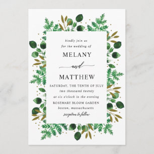 Botanical Frame Wedding Invitation_snow Invitation