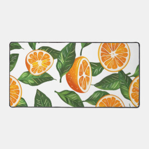 Botanical Fruit Orange Citrus Seamless Desk Mat
