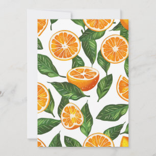 Botanical Fruit Orange Citrus Seamless Holiday Card