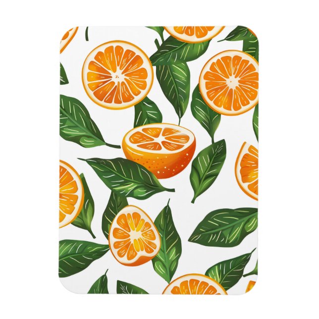 Botanical Fruit Orange Citrus Seamless Magnet (Vertical)