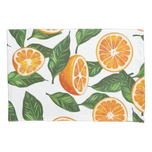 Botanical Fruit Orange Citrus Seamless Pattern Pillowcase
