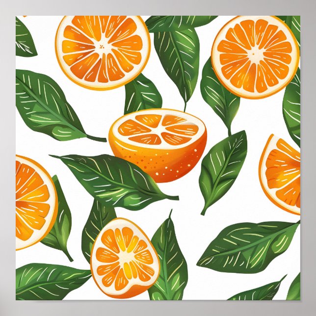 Botanical Fruit Orange Citrus Seamless Poster (Front)