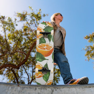 Botanical Fruit Orange Citrus Seamless Skateboard